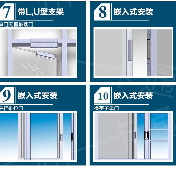 280kg Open-mounted double-door magnetic lock double-door conjoined electromagnetic lock access lock building intercom electric control lock
