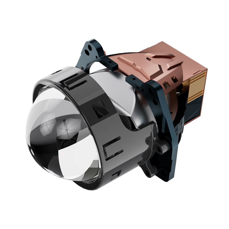 Cross-Border Factory New Double Lamp Cup Non-Destructive Led Bifocal Lens High-Power Modified Car Headlight Far and Near Integrated