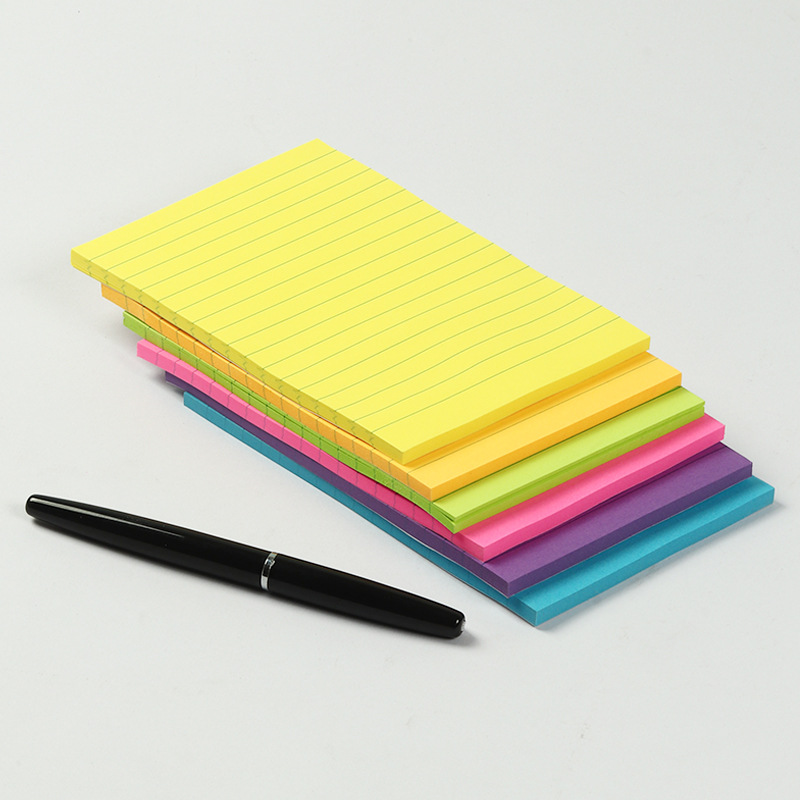 Factory direct supply creative special-shaped strong sticky sticky notes Morandi color fluorescent combination stickers color horizontal line note book