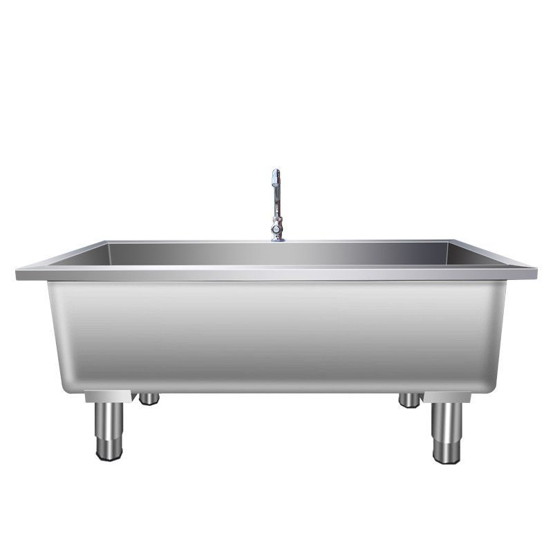 Commercial Stainless Steel Mop Sink for Schools, Household Balcony Rectangular Mop Sink Cleaning Sink