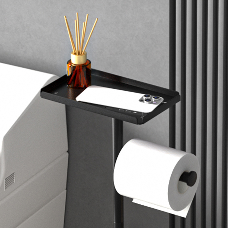 Cross-border Amazon paper roll holder vertical household iron toilet storage rack toilet paper storage rack floor tissue holder