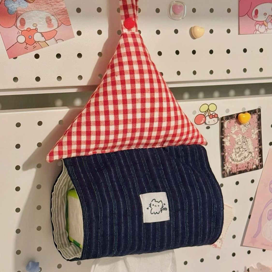 New Home Hanging Tissue Bag, Cute House Tissue Bag, Portable Large-Capacity Car Tissue Box Hanging Type