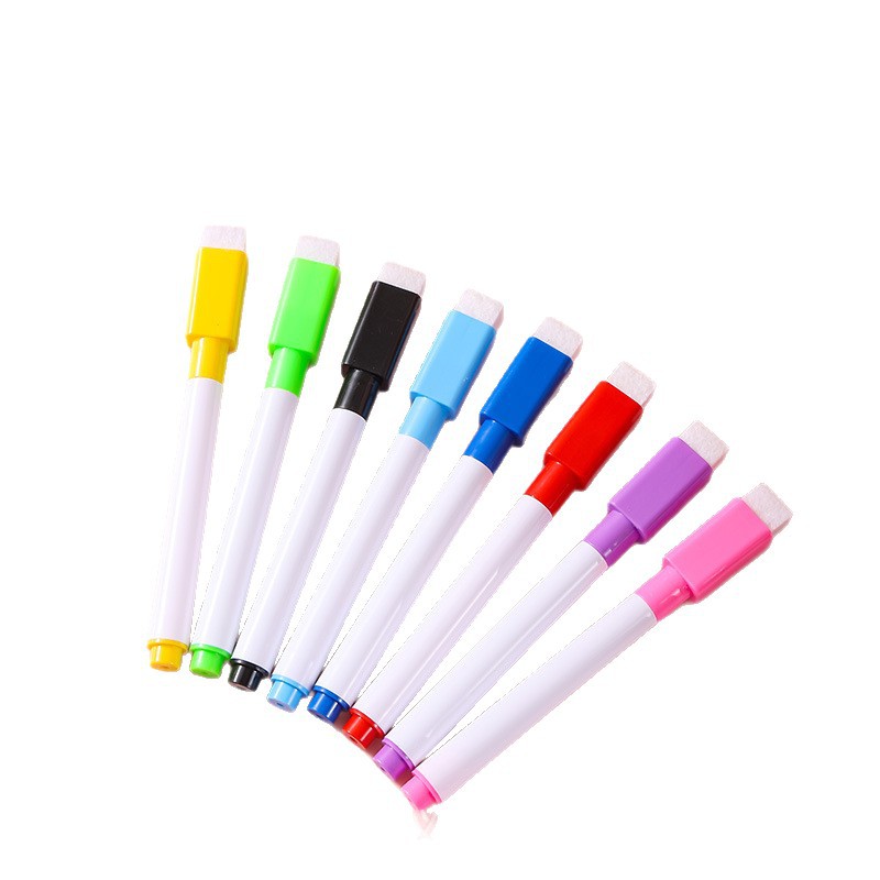 With magnetic erasable pen without leaving marks square head color core with brush whiteboard pen children's drawing board graffiti pen 