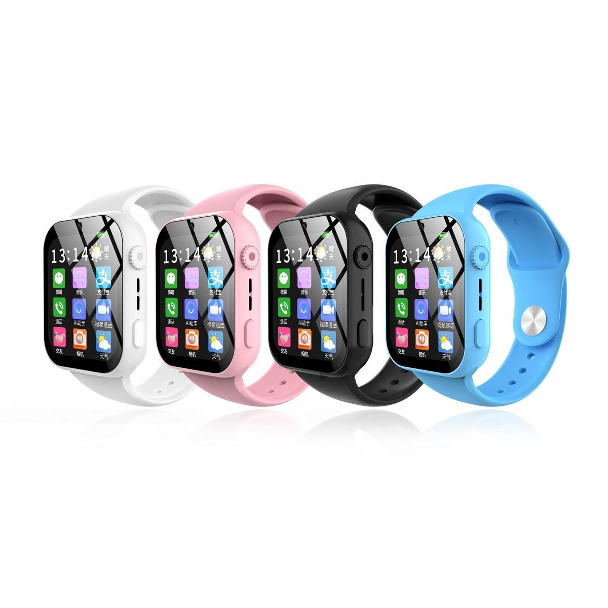 Factory Direct Sales Full Network 4g Kidsren's Phone Watch with Card Insertable Video Call Alipay Positioning Smart Watch