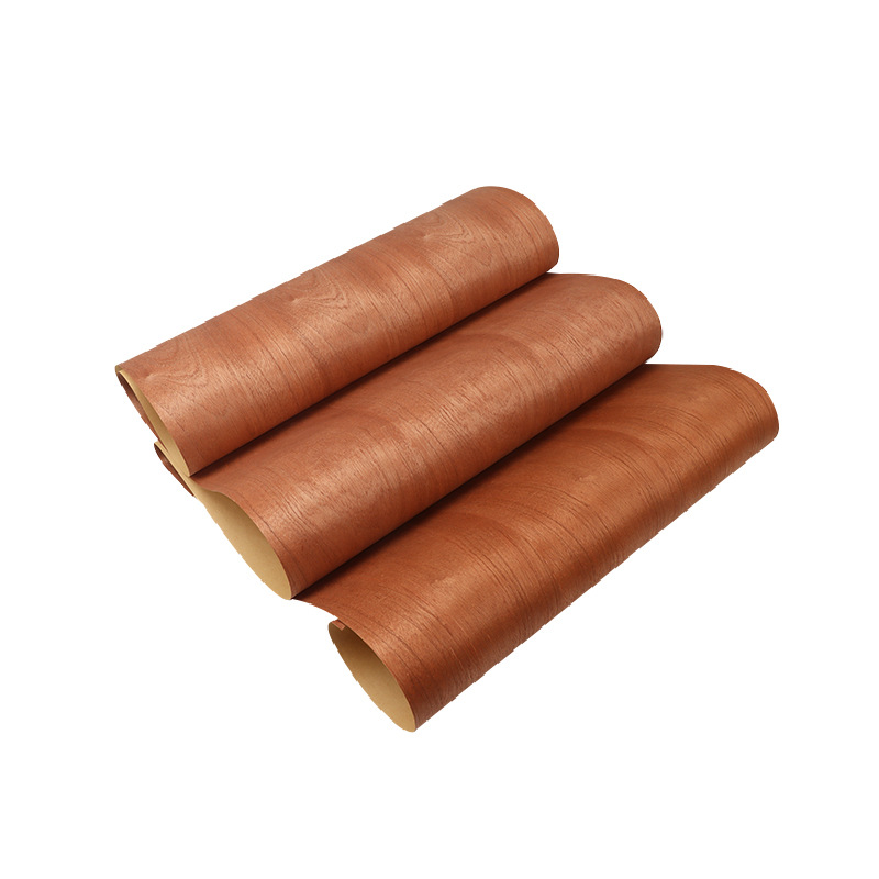 Hot Sale Wide Belt Kraft Paper Natural Sapele Pattern Wood Skin