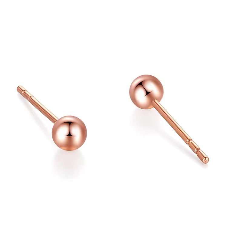 18K Gold Pearl Earrings Au750 Color Gold Bean Earrings Versatile Simple Earrings Gift for Girlfriend Water Shell Gold