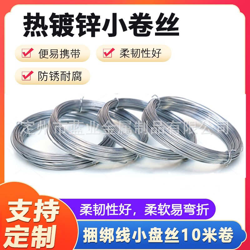 Кросс-бордерная кастомная горячая оцинкованная мелкая катушка проволоки для садоводства, теплиц, домашнего строительства, связывающая проволока, мелкая катушка, 10 м рулоны