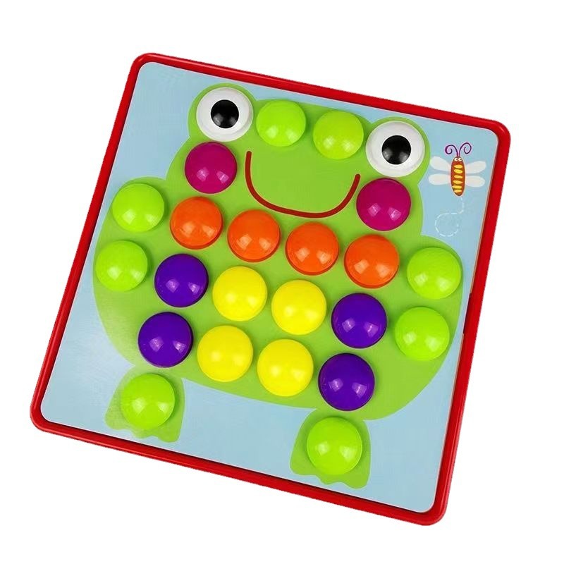 Mushroom nail educational children's toys large particle button splicing board early education puzzle baby fine action training