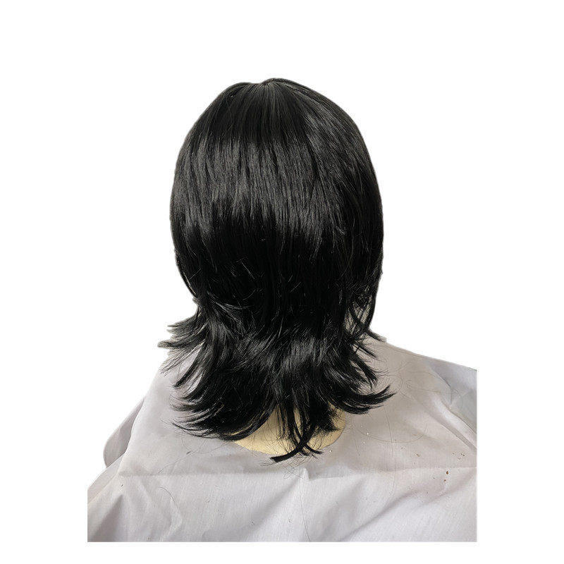 Wolf Tail Mullet Head Unisex Wig Internet Popular Same Japanese Samurai Head Long Straight Hair Handsome Age-reducing Wig Cover