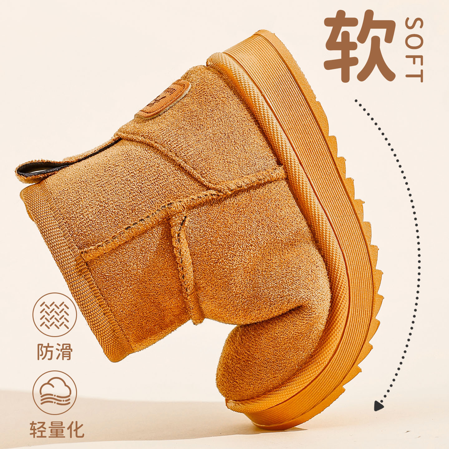 Children's Snow Boots Winter New fleece-lined Thickened Winter Boots Girls Soft Sole Cotton Boots Boys Baby Cotton Shoes