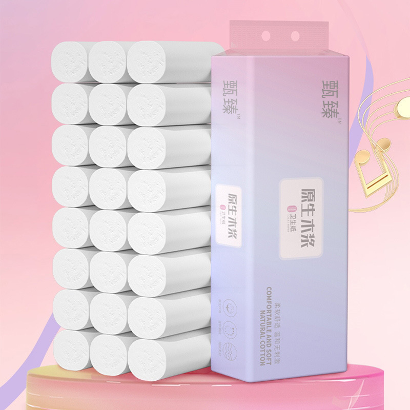 Toilet Paper Made from Virgin Wood Pulp for Home Use, Coreless Toilet Paper Rolls, Wholesale Box Quantity == Rolls