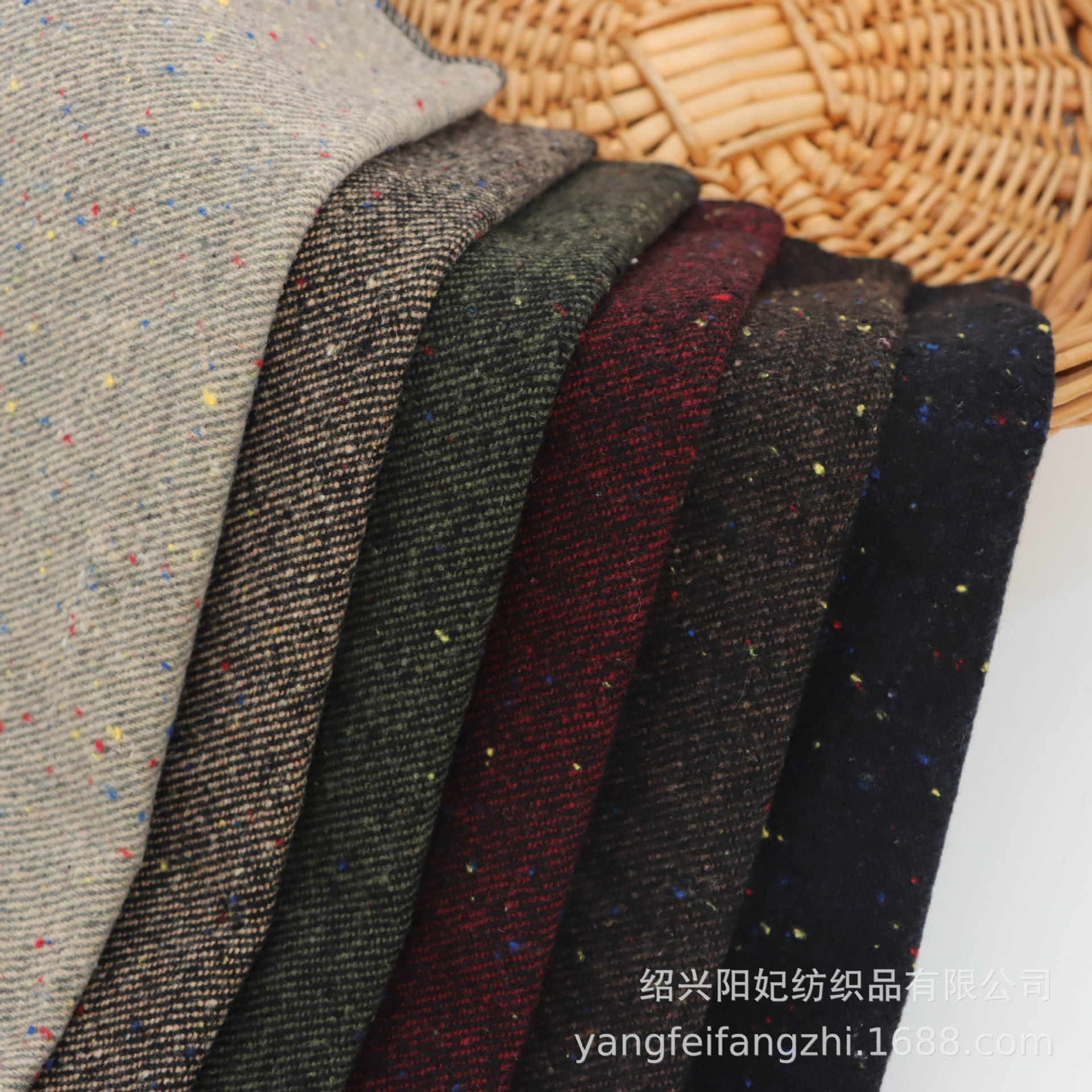 Ткань из шерсти с мелким цветным твиллом, смешанная ткань для пальто, обуви и одежды осень-зима, оптовая продажа в наличии