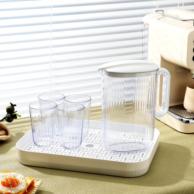 Plastic Cold Water Kettle Large Capacity Summer Cold Water Cup Juice Kettle Teapot Household Cold Water Kettle Water Set with Lid