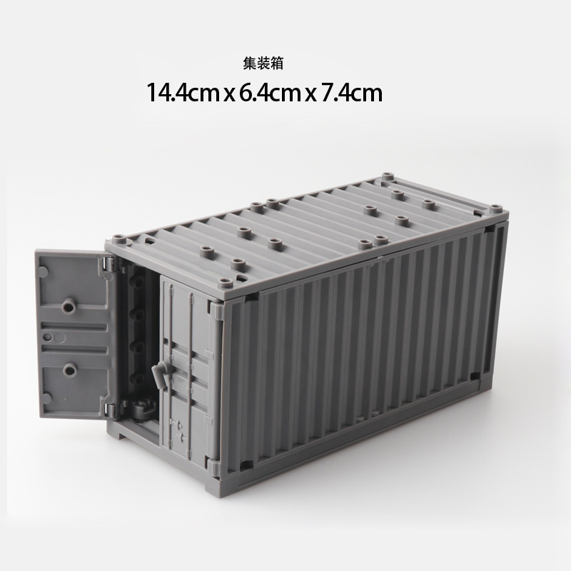 Cross-border dedicated military container assembly scene small particle building blocks accessories can be matched with any shape weapon series