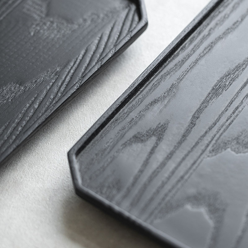 Ash Charcoal Burning Black Pot Bearing Japanese Style Solid Wood Tray Dry Brewing Tea Table Small Tea Tray Tea Bearing