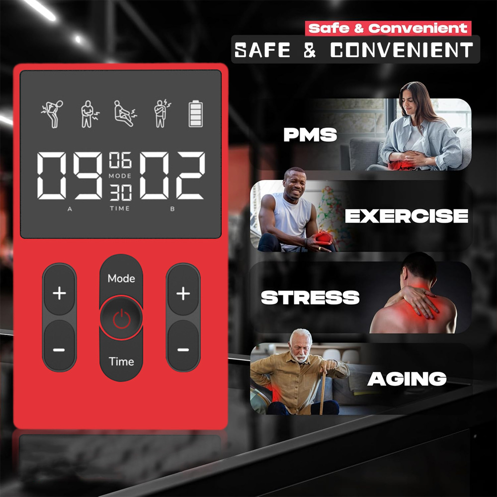 Cross-border Dual Output 12 Mode TENS Meridian Massager Home EMS Pulse Physiotherapy Multifunctional Massager