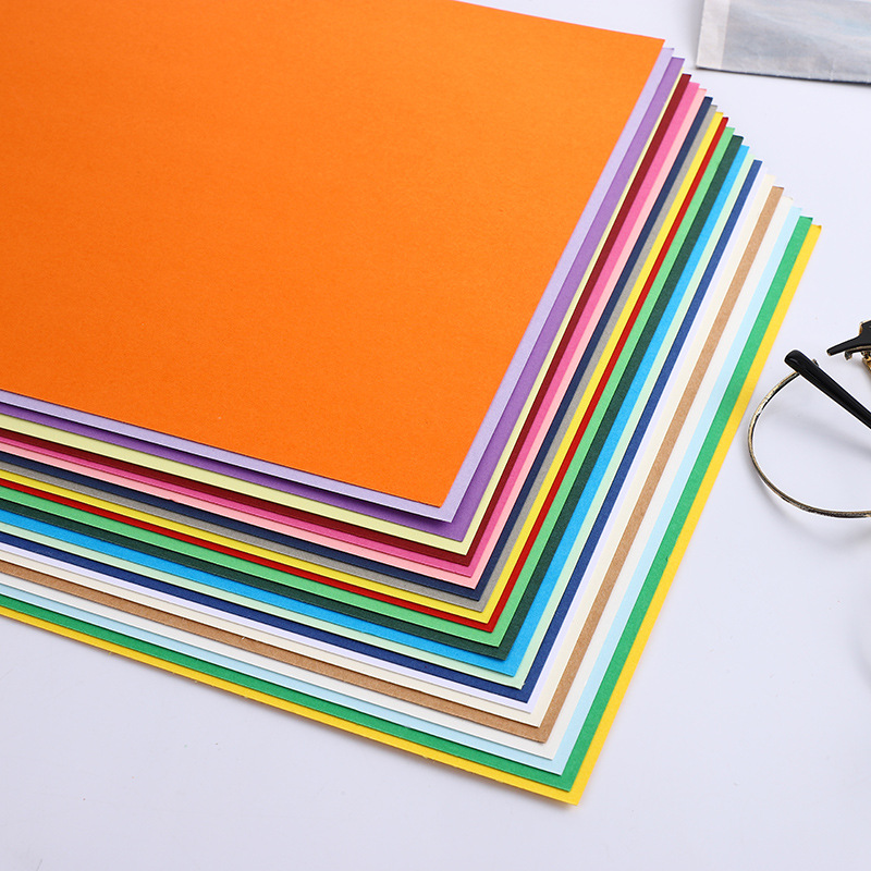 250g full-open large color cardboard kindergarten decorative paper-cut hard cardboard DIY poster origami art paper