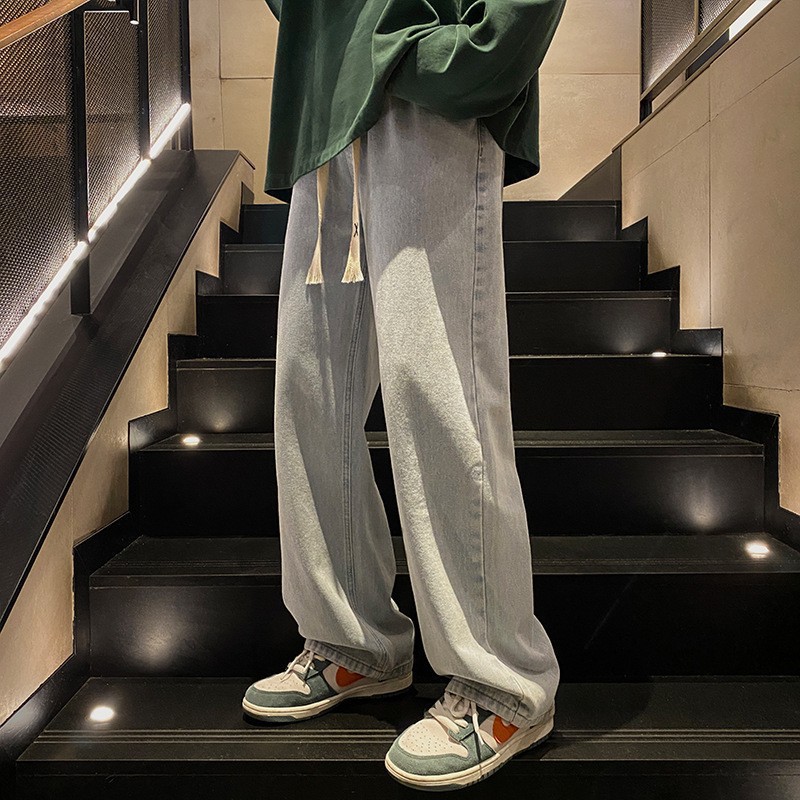 Vintage Jeans Spring and Autumn straight loose comfortable fashion brand wide leg American high street versatile casual long pants men