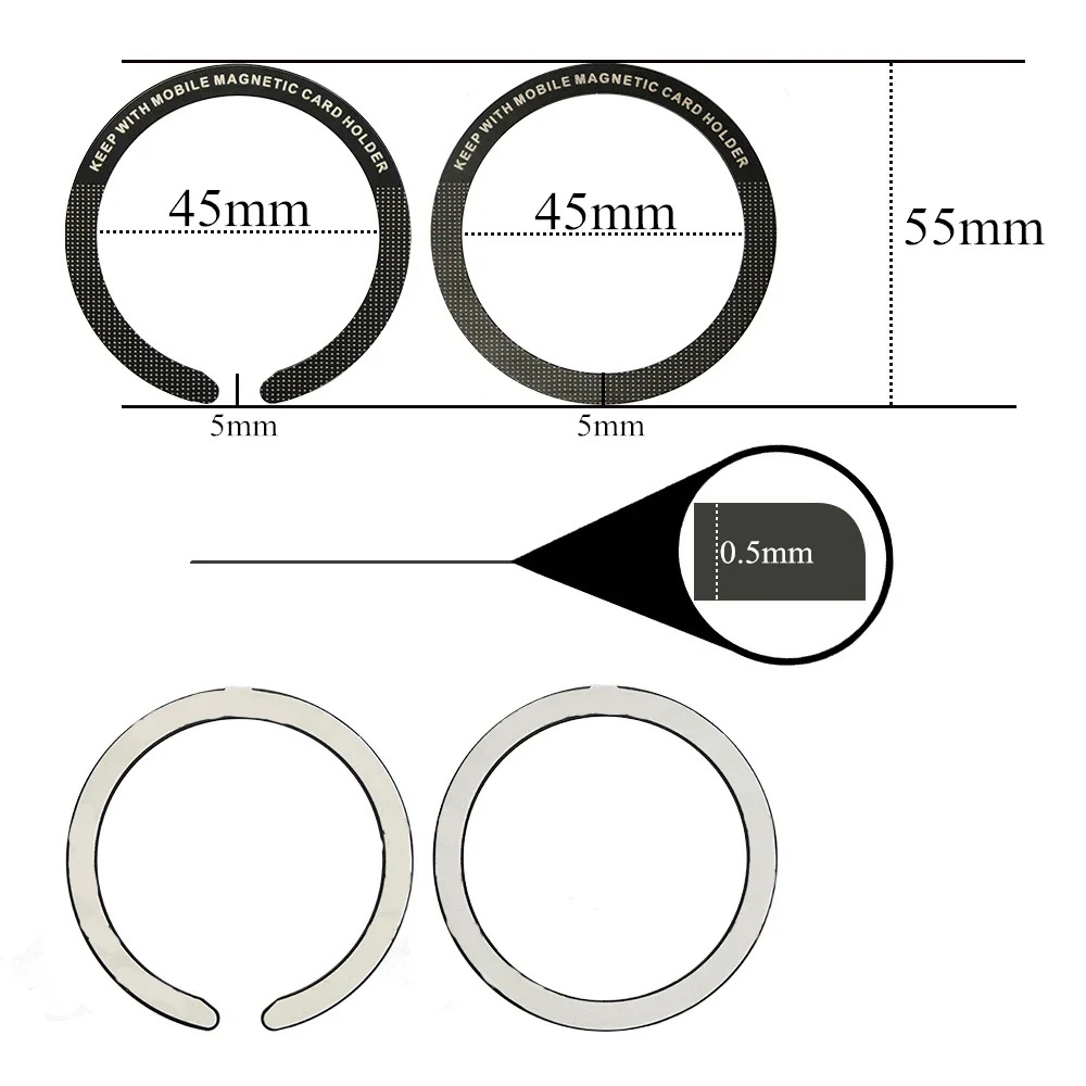 Wireless charging magnetic film wholesale Magsafe charging magnetic back stick car magnet ultra-thin magnetic ring Iron film