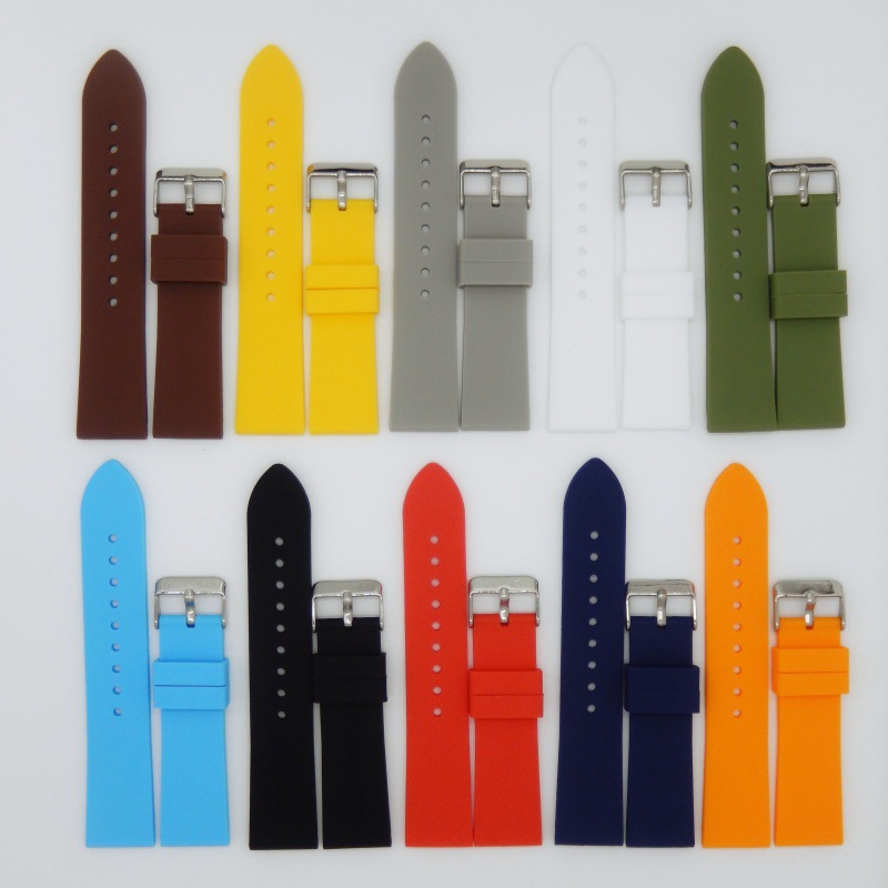 Universal Smart Silicone Strap Sport Waterproof Sweatproof Fluororubber Watch Strap Huawei Mi Bracelet Wristband Accessories