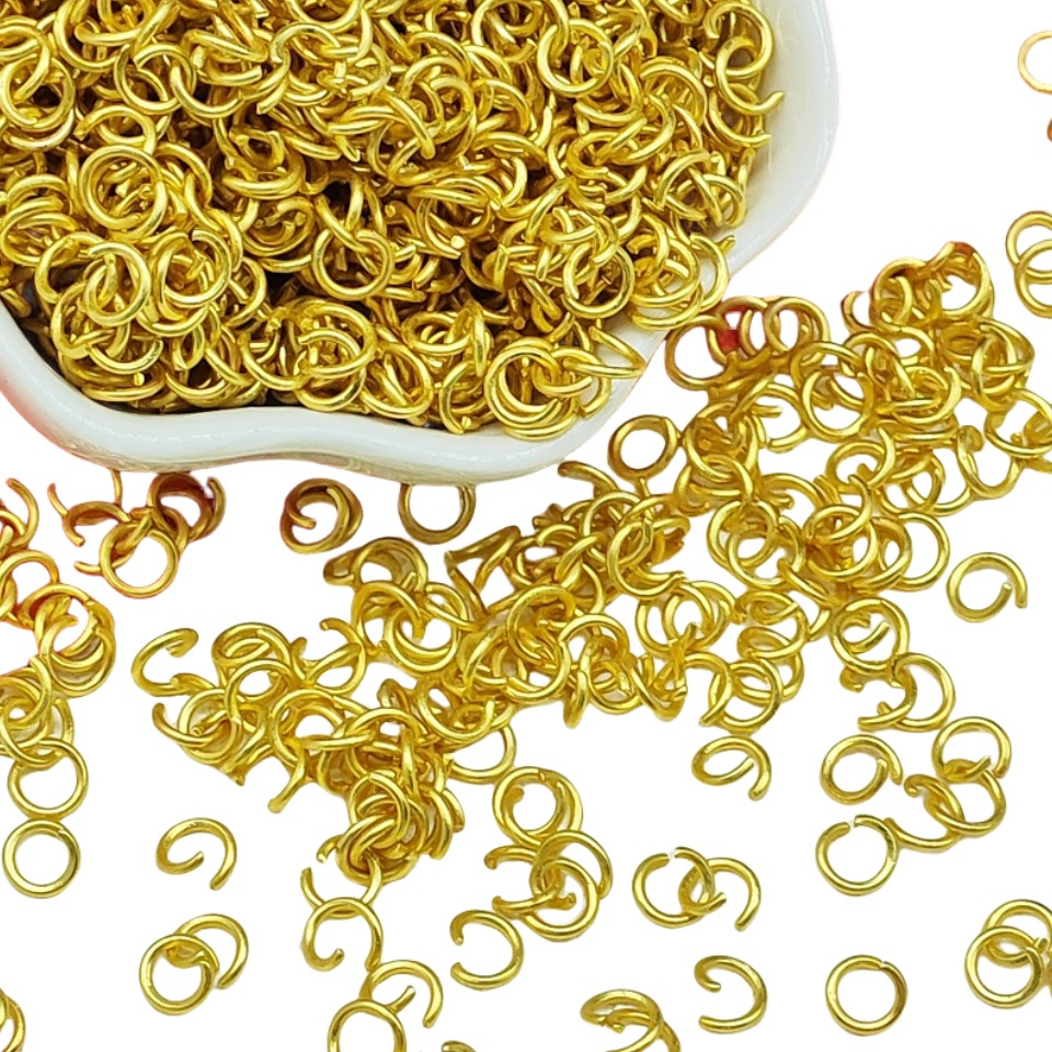 Sand Gold Open Ring Ancient Dummy Gold Necklace Bracelet Connection Closed Ring Handmade DIY Jewelry Key Accessory Buckle