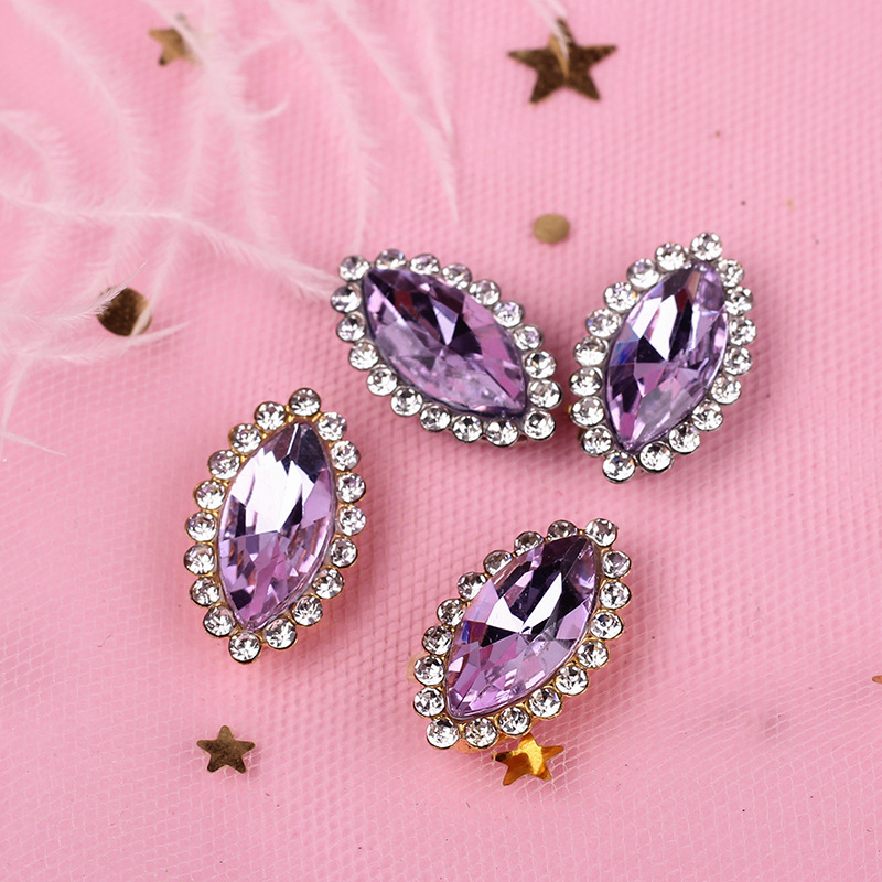 7*15 horse eye rhinestone flower plate suit headdress Mage hand stitch drill hairpin accessories diy accessories drill buckle drill plate