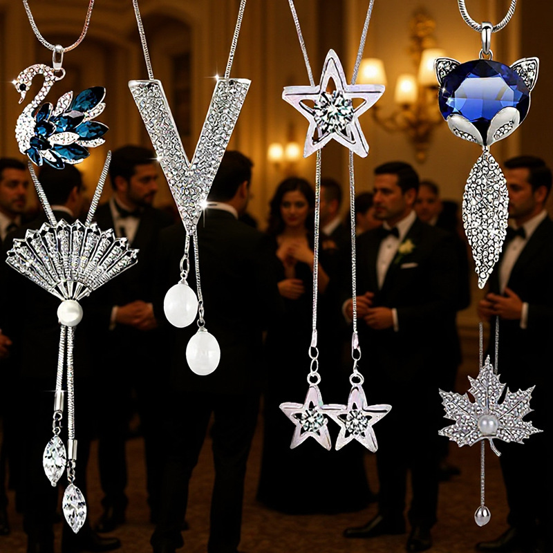 Прямые поставки с фабрики цветочная свитер цепочка женская высокосознательная подвеска длинное ожерелье новая кисточка ювелирные изделия оптом