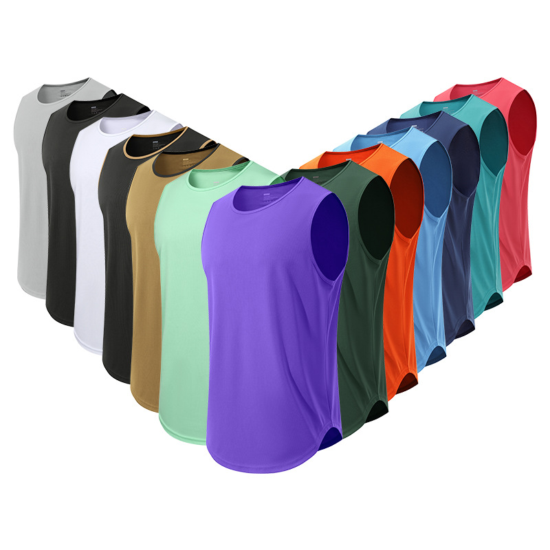 Cross-Border Large Size Quick-Drying Sleeveless Sports Vest Men's Casual Amazon Running Training Vest Basketball Vest