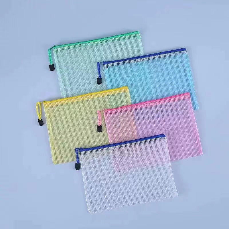 Утолщенная сетчатая сумка A4 с молнией, прозрачная, для хранения учебников и тестов, водонепроницаемая