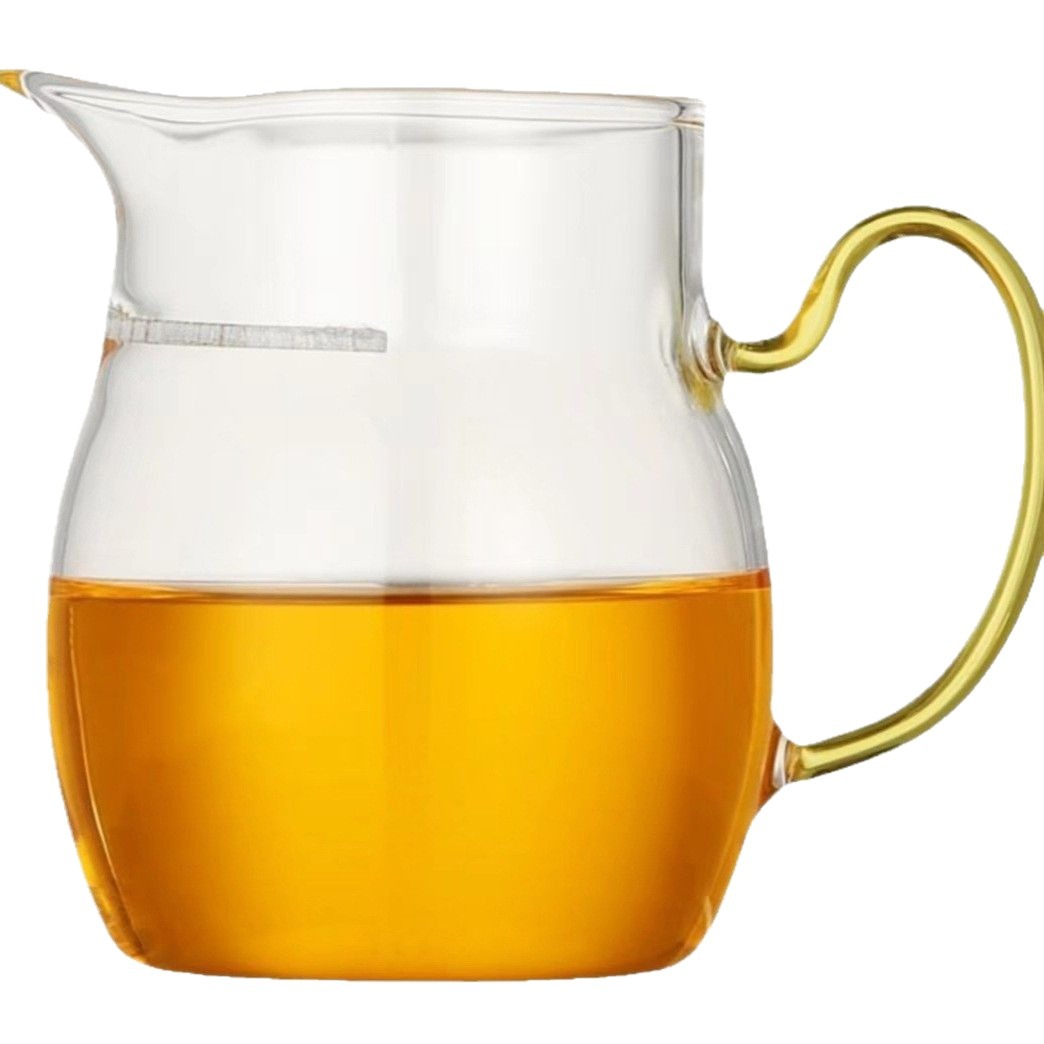 Hand-made Thickened Glass Public Cup Japanese Style Tea Sea High Borosilicate Heat Resistant Kung Fu Tea Set with Handle Filter Public Cup for Tea