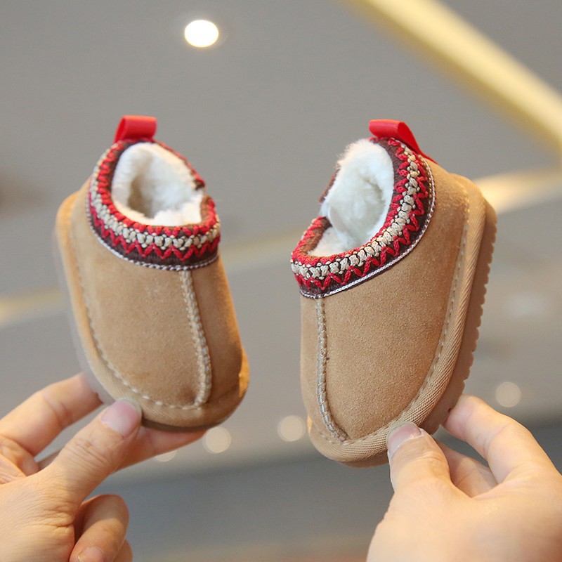 Children's Snow Boots Winter New Girls' Large Cotton Shoes One-Leg Boys' Short Boots Baby Fleece-Lined Boots Warm Shoes
