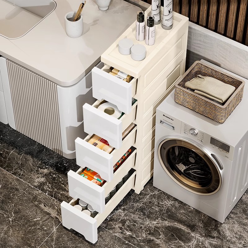 Gap Storage Cabinet Narrow Gap Floor Storage Rack Kitchen Bathroom Super Narrow Edge Gap Cabinet Household Toilet Storage Rack