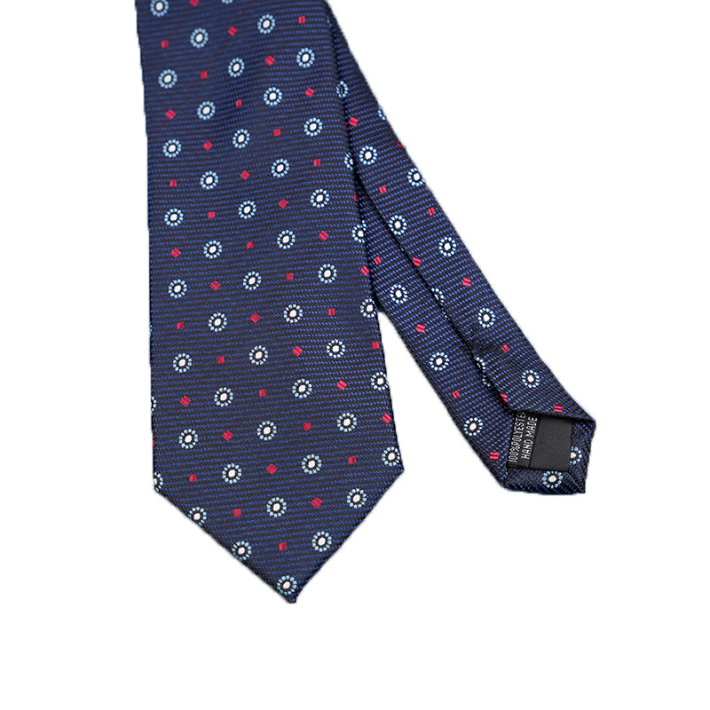 Business Men's hand tie 8cm wide round dot Plaid date meeting leisure trendy accessories factory direct supply