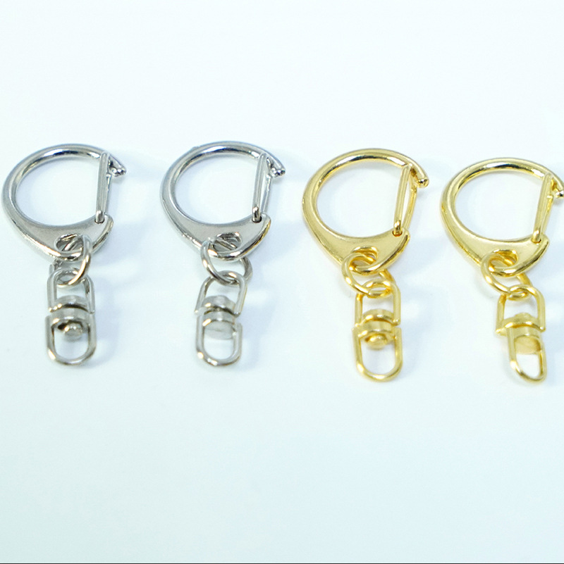 Factory wholesale supply small C buckle jewelry accessories pendant plus rotating 8 buckle metal keychain small D buckle spot