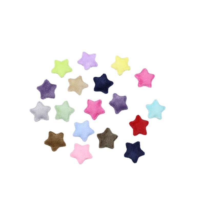 2.5cm plush star embossing accessories five-pointed star hair accessories hair accessories hair accessories handmade jewelry material diy accessories