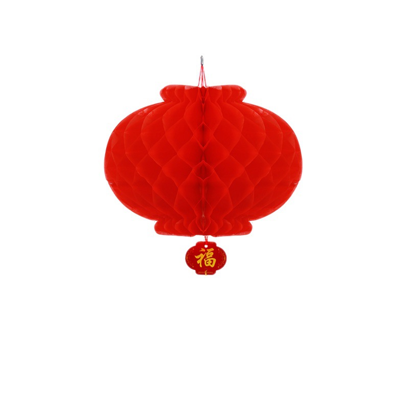 Plastic Paper Lanterns Festive Honeycomb Big Red Small Lanterns Hanging Decorations Shopping Mall Layout New Year Spring Festival Lanterns Manufacturer Wholesale