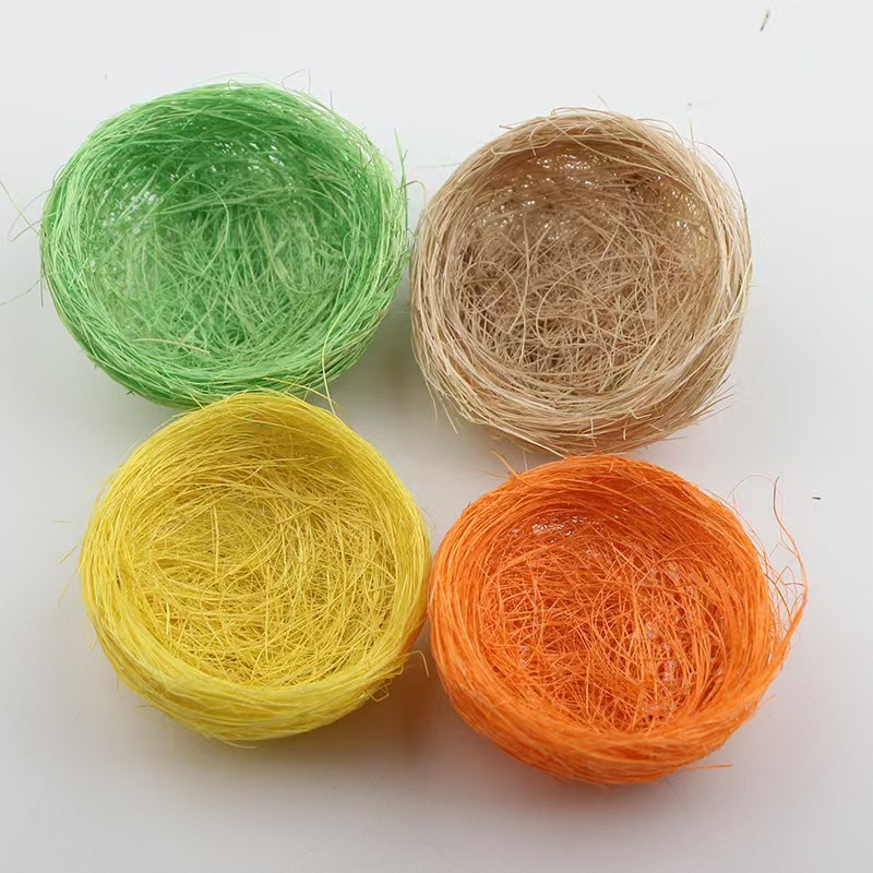 Hemp Silk and Gold Silk Bird's Nest Bird's Nest Simulation Bird's Nest Creative Cold Food Plate Decoration Natural Material Gift Decoration Bird's Nest