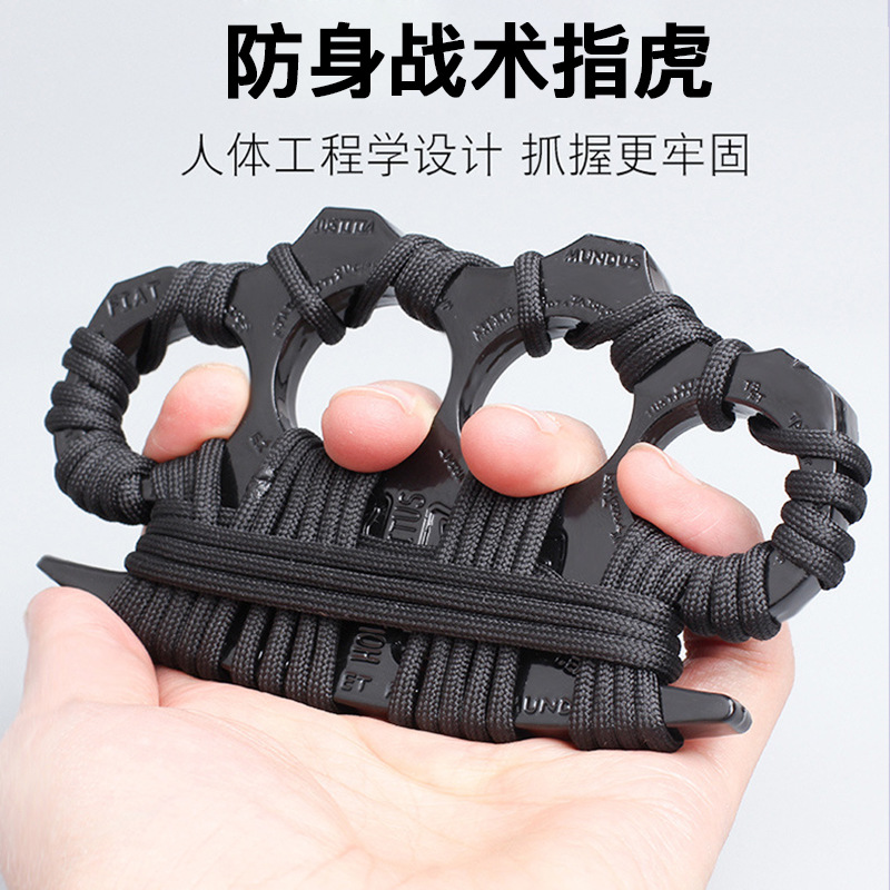 Tiger Four Finger Evil Spirit Knuckles Zinc Alloy Thickened Self-Defense Ring Legal Self-Defense Fighting Iron Fist Buckle Ring