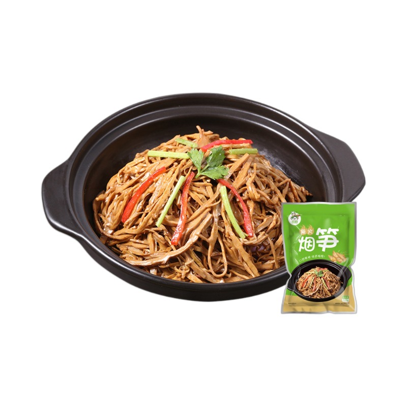 Congchu Firewood Smoked Bamboo Shoots 300g No-Soaking Dried Bamboo Shoots Hotel Semi-Finished Dishes Instant Bamboo Shoot Tips Wholesale Hunan Smoked Bamboo Shoots