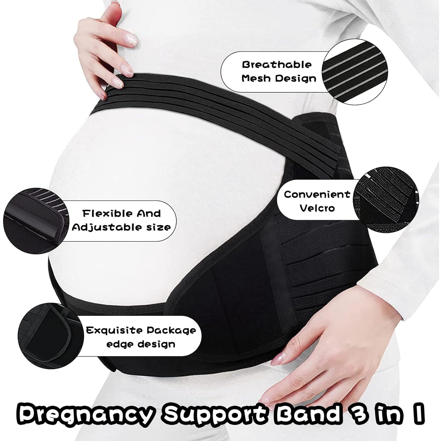 Cross-border Breathable Adjustable Pregnant Women's Abdominal Belt Waist Support Waist Protection Abdominal Belt Amazon Prenatal Belt