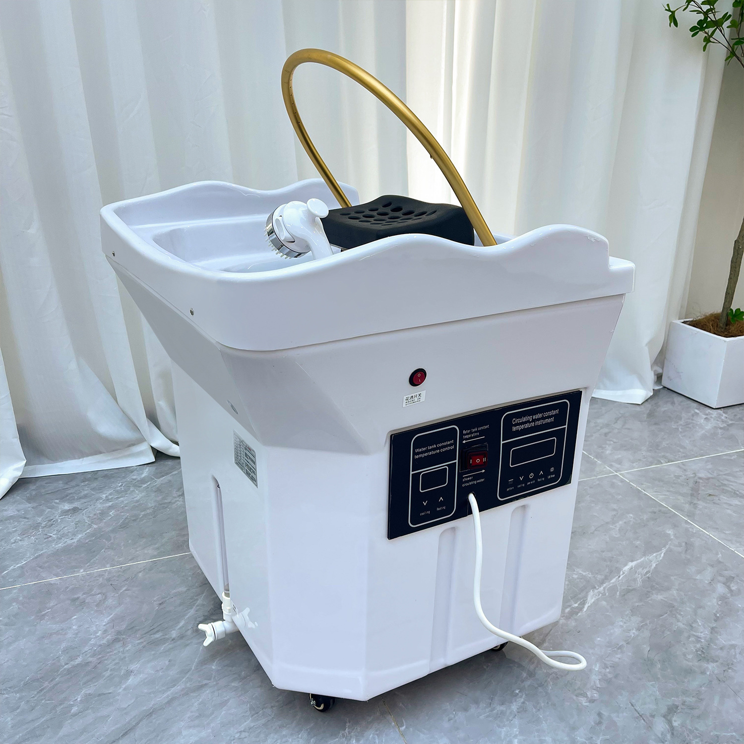 Head Therapy Basin, No Need to Connect up and down Water, Head Therapy Instrument, Mobile Water Storage Type Head Therapy Shampoo Machine, Water Circulation, Fumigation, Health and Beauty