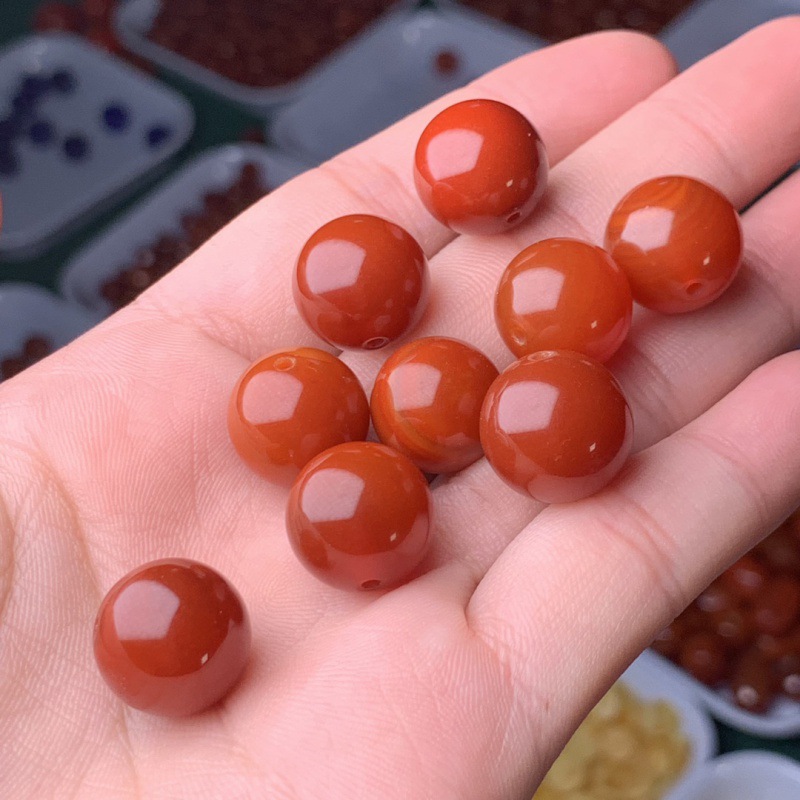 Натуральные агатовые аксессуары южного красного цвета, свободные бусины, хурма красные бусины, круглые бусины, браслет с мясистыми бусинами, аксессуары для игры