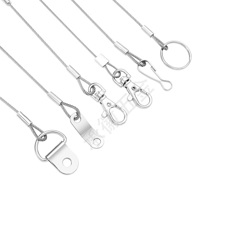 304 Steel Wire Rope Lighting Anti-Fall Steel Wire Hanging Rope Pressure Head Suspension Line Lighting Anti-Fall Safety Rope Street Light Safety Hanging Rope