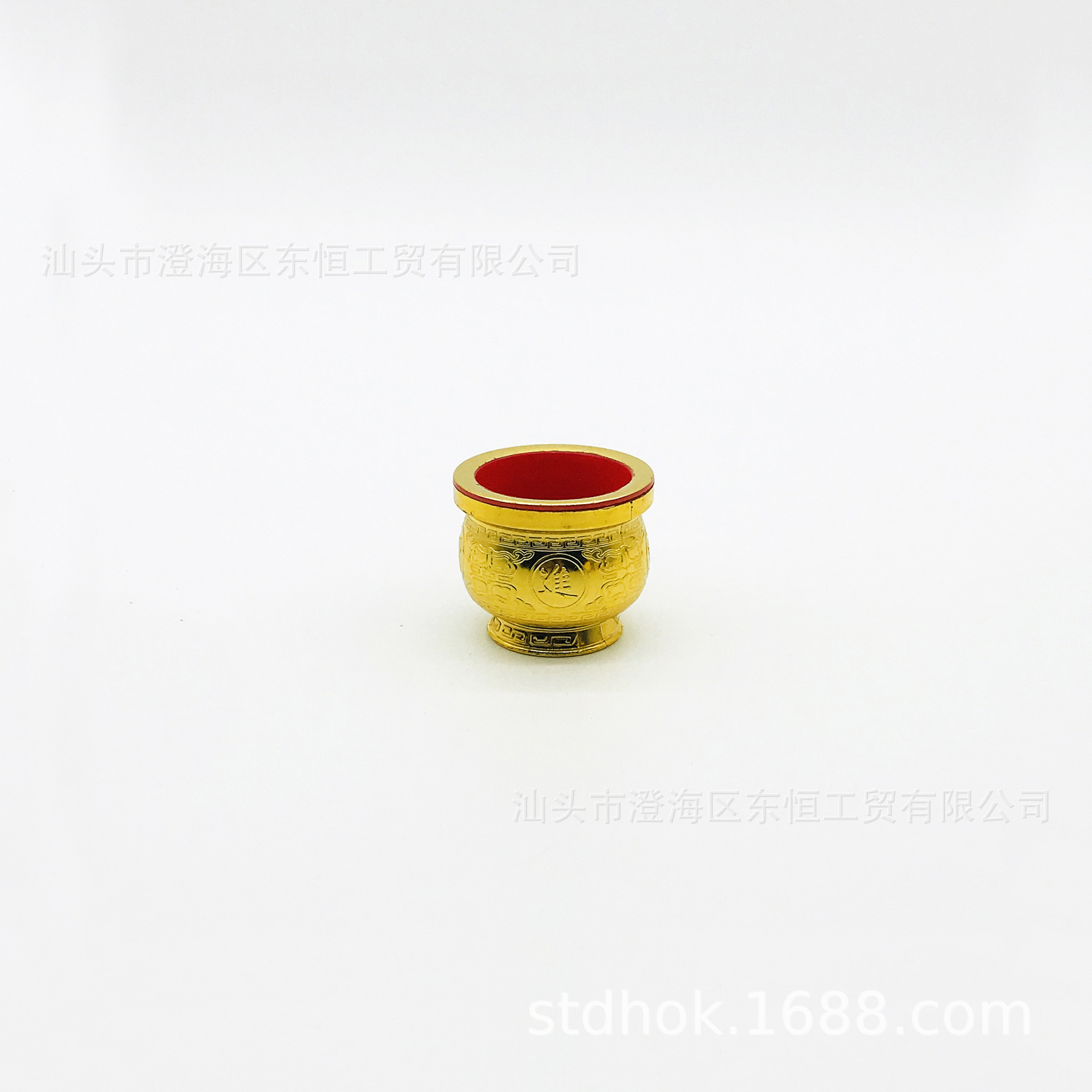 Double-layer gold teacup imitation gold tribute cup holy water cup wine cup buddha supplies source manufacturers direct batch of Dongheng -1206