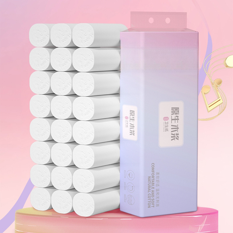 Toilet Paper Made from Virgin Wood Pulp for Home Use, Coreless Toilet Paper Rolls, Wholesale Box Quantity == Rolls