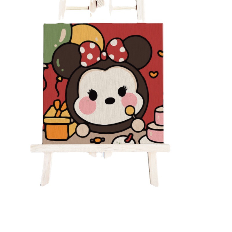 DIY Digital Painting Simple Cartoon Animation Scenery Small Size Kidsren's Hand-Filled Acrylic Paint Painting