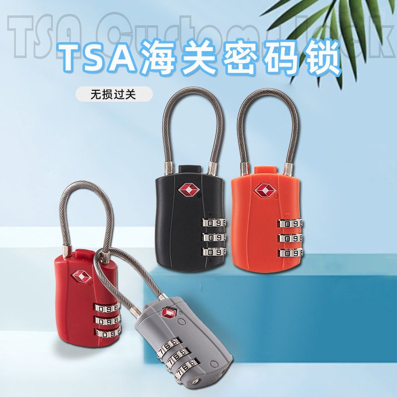 Cross-Border Popular Tsa007 Wire Rope Customs Password Hanging Engineering Plastic Cabinet Mechanical Luggage Lock 527S