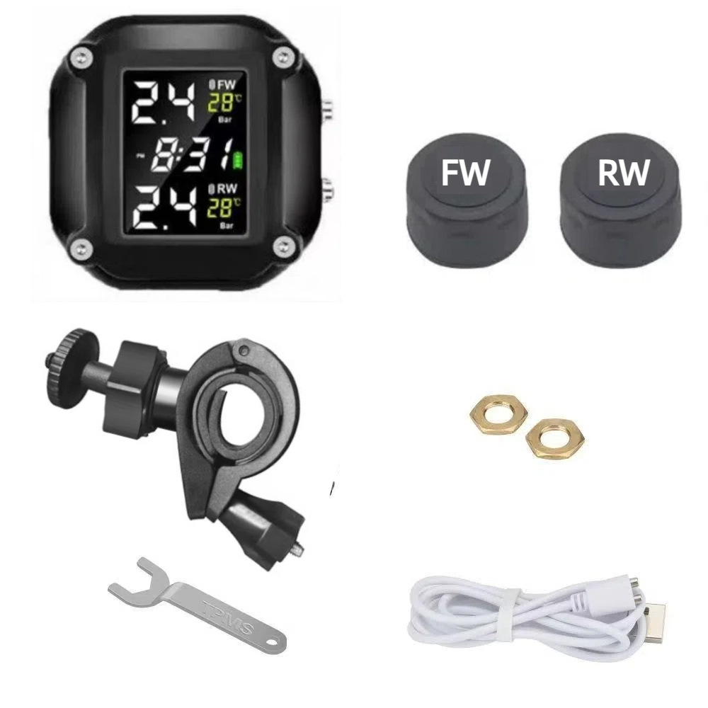 M5 Motorcycle Tire Pressure Monitor Electric Vehicle Motorcycle Wireless High Precision Tire Pressure Monitoring System