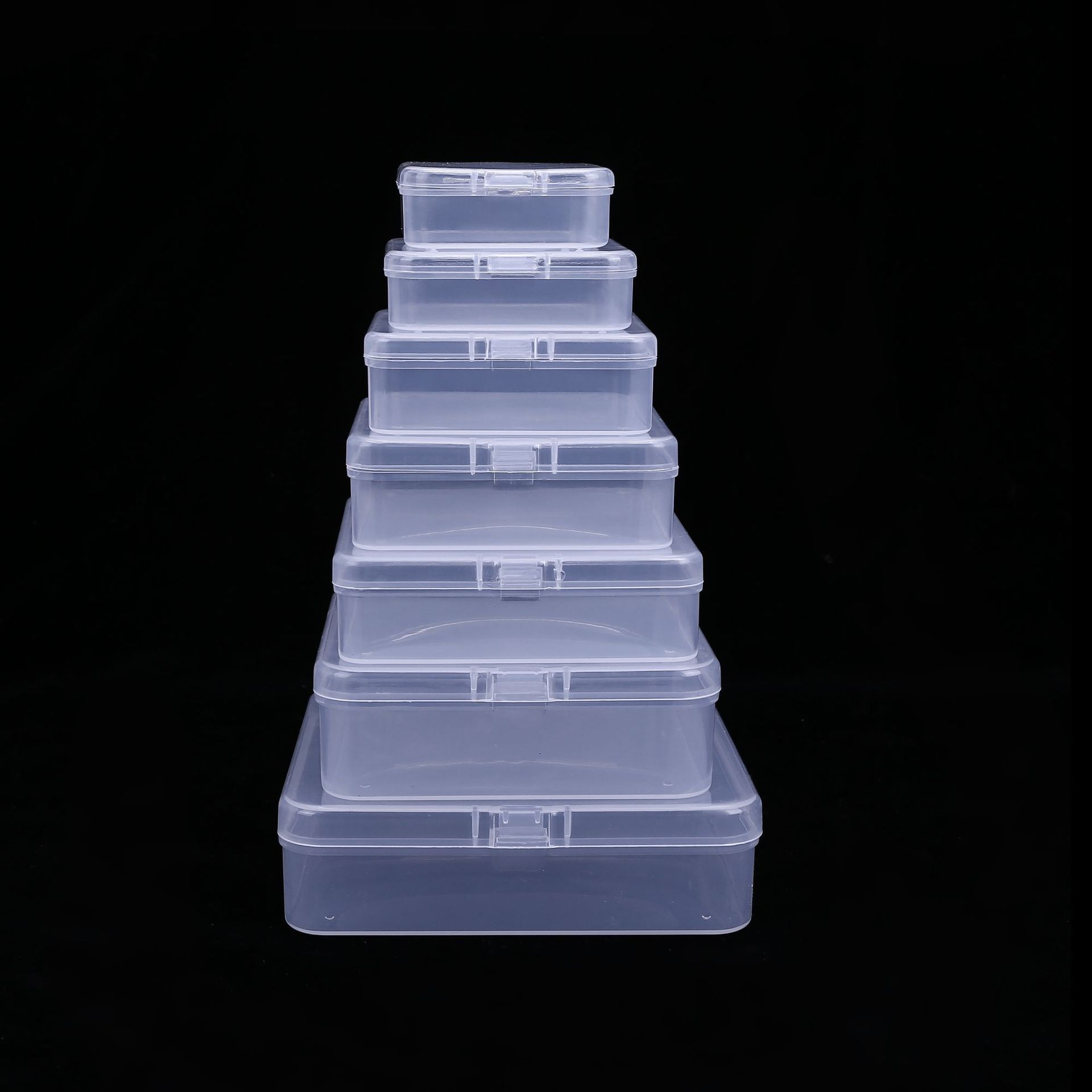 Factory Spot Pp Box Jewelry Storage Box Transparent Plastic Flip Storage Box Parts Storage Packaging Box Small Box
