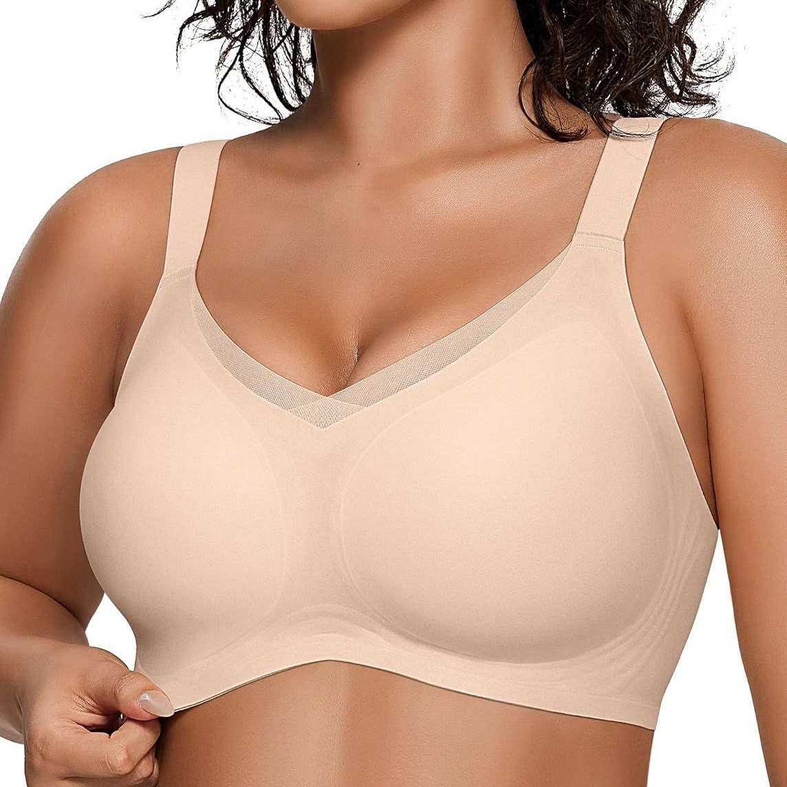 Oeak Womens Wireless Bras V Mesh Comfortable Bralette Suppor